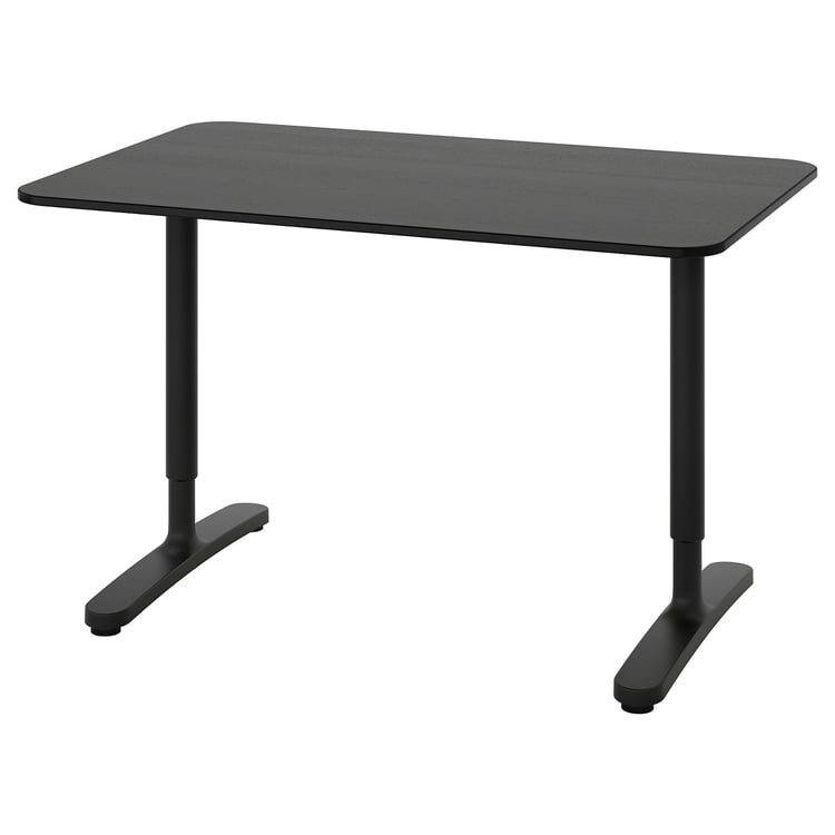 BEKANT desk, black stained ash veneer/black, 120x80 cm IKEA