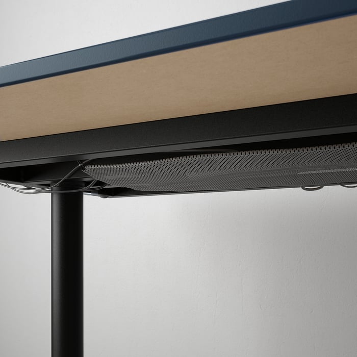 BEKANT desk, linoleum blue/black, 160x80 cm IKEA