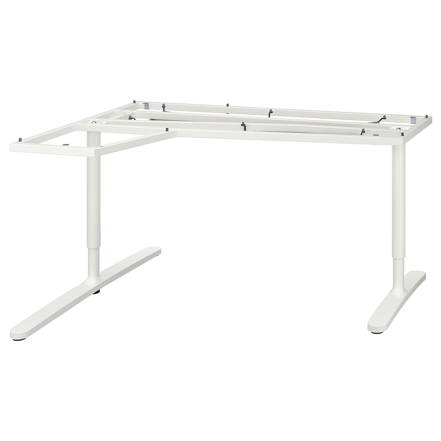 BEKANT underframe for corner table top, white, 160x110 cm IKEA