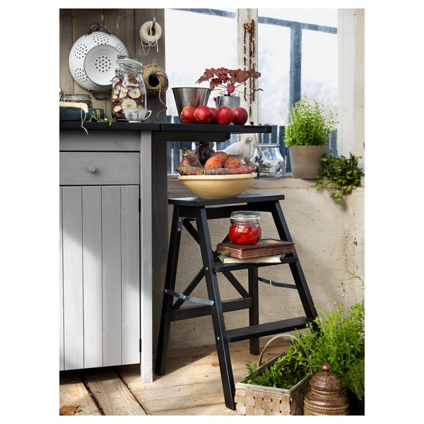 BEKVÄM Step stool, black, 63 cm