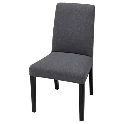 BERGMUND Chair, black/Gunnared medium grey