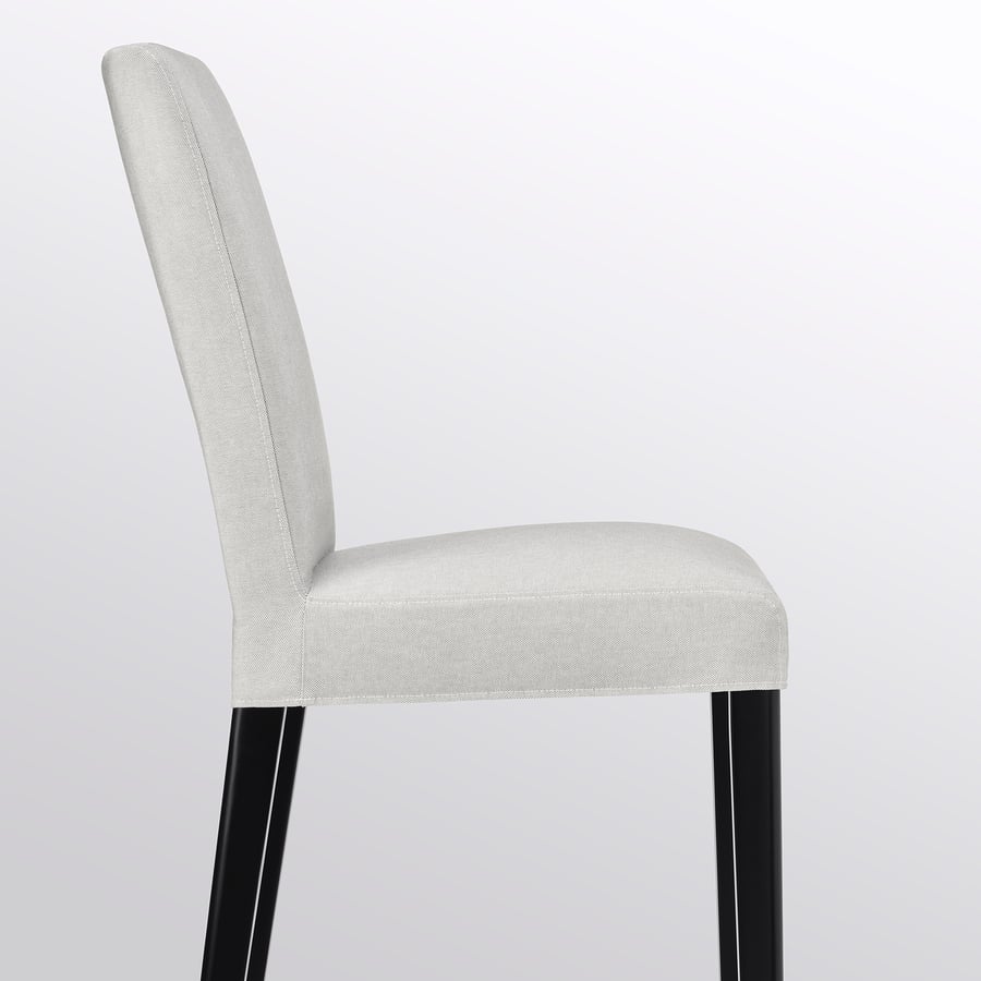BERGMUND dining chair, black/Ramna light grey IKEA
