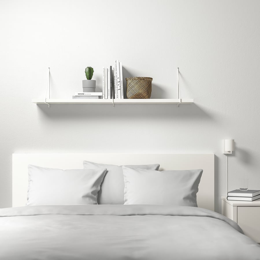 BERGSHULT / PERSHULT wall shelf, white/white, 120x20 cm IKEA