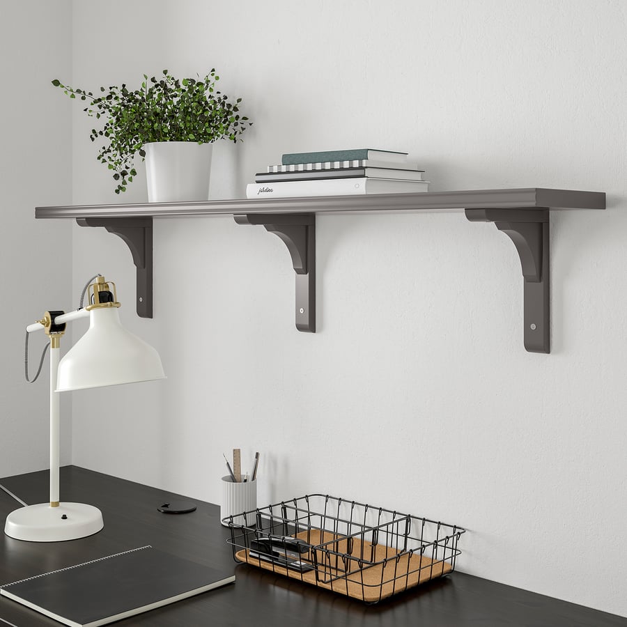 BERGSHULT / RAMSHULT Wall shelf, dark grey, 120x20 cm IKEA