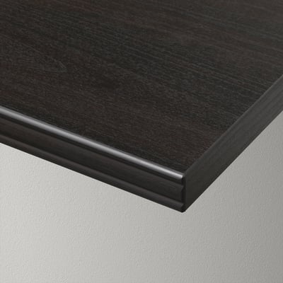BERGSHULT Shelf, brown-black, 80x20 cm
