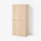 BESTÅ Shelf unit with doors, white stained oak effect/Lappviken white stained oak effect, 60x42x129 cm