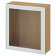 BESTÅ Shelf unit with glass door, oak effect Glassvik/white/light green clear glass, 60x22x64 cm