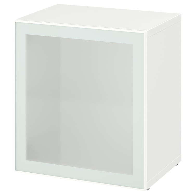 BESTÅ shelf unit with glass door, white Glassvik/white/light green