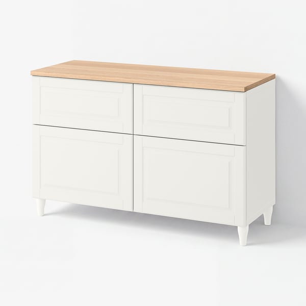 BESTÅ Storage combination w doors/drawers, white/Smeviken/Kabbarp white, 120x42x76 cm