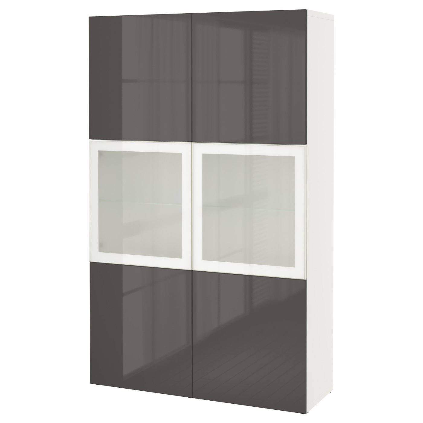 BESTÅ Storage combination w glass doors - white, Selsviken ...
