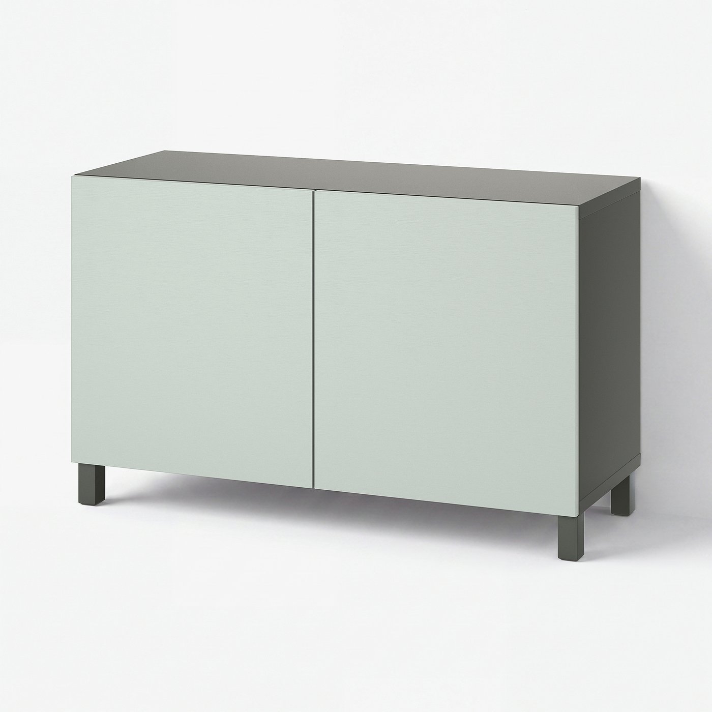 BESTÅ storage combination with doors, dark grey/Hjortviken