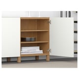 BESTÅ Storage combination with doors, oak effect/Lappviken white, 180x42x74 cm