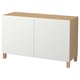 BESTÅ Storage combination with doors, oak effect/Laxviken/Stubbarp white, 120x42x74 cm
