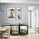 BESTÅ Storage combination with doors, white/Fällsvik anthracite, 180x42x74 cm