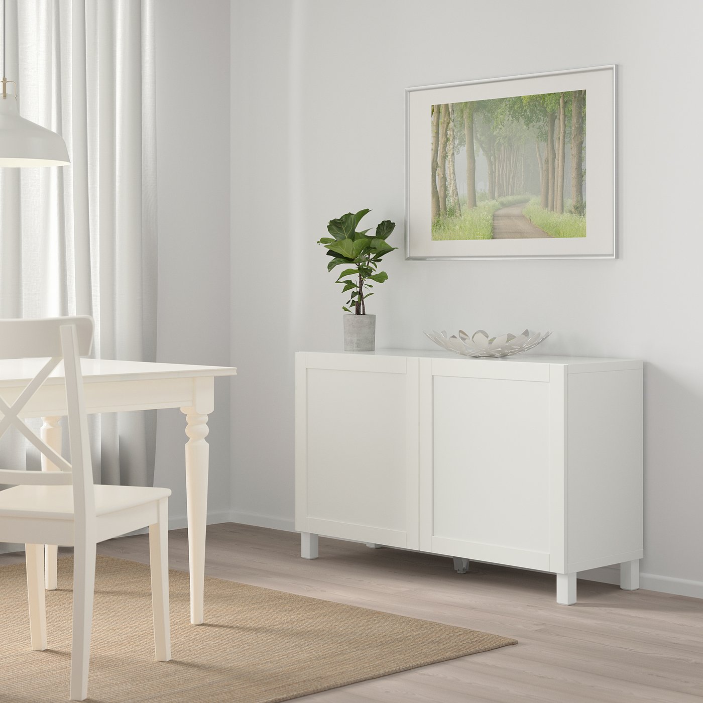 BESTÅ storage combination with doors, white/Hanviken/Stubbarp