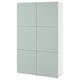 BESTÅ Storage combination with doors, white/Hjortviken pale grey-green, 120x42x193 cm