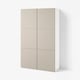 BESTÅ Storage combination with doors, white/Lappviken light grey-beige, 120x42x193 cm