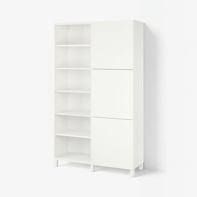 BESTÅ Storage combination with doors, white/Lappviken/Stubbarp white, 120x42x202 cm