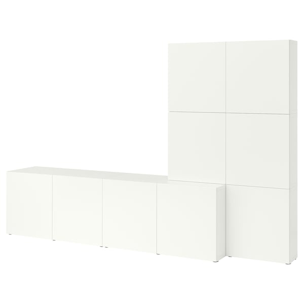 BESTÅ Storage combination with doors, white Lappviken/white, 300x42x193 cm
