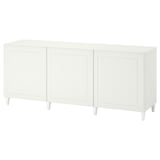 BESTÅ Storage combination with doors, white/Smeviken/Kabbarp white, 180x42x74 cm