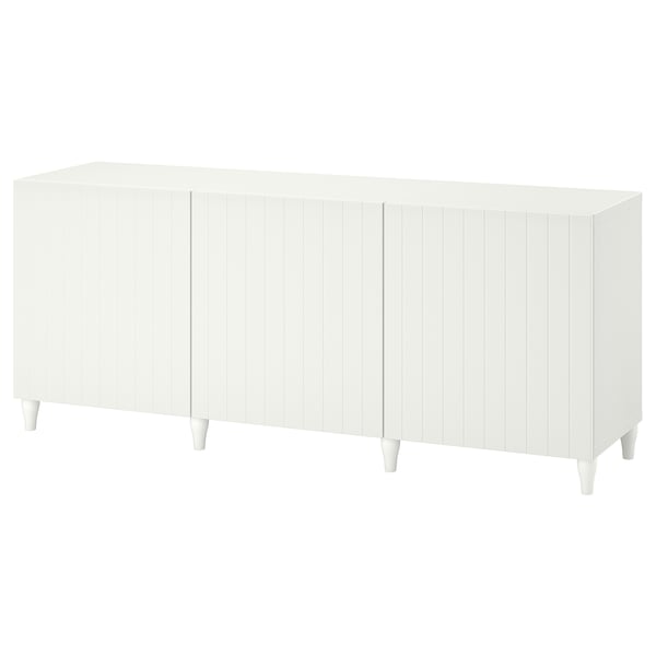 BESTÅ Storage combination with doors, white/Sutterviken/Kabbarp white, 180x42x74 cm