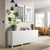 BESTÅ Storage combination with doors, white/Västerviken/Stubbarp white, 180x42x74 cm