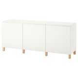 BESTÅ Storage combination with doors, white/Västerviken/Ullarp white, 180x42x74 cm
