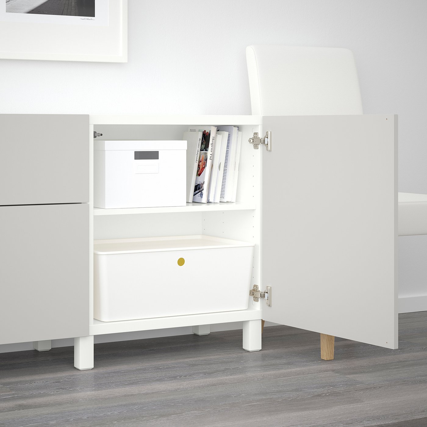 Besta White Lappviken Light Grey Storage Combination With Drawers 180x40x74 Cm Find It Here Ikea