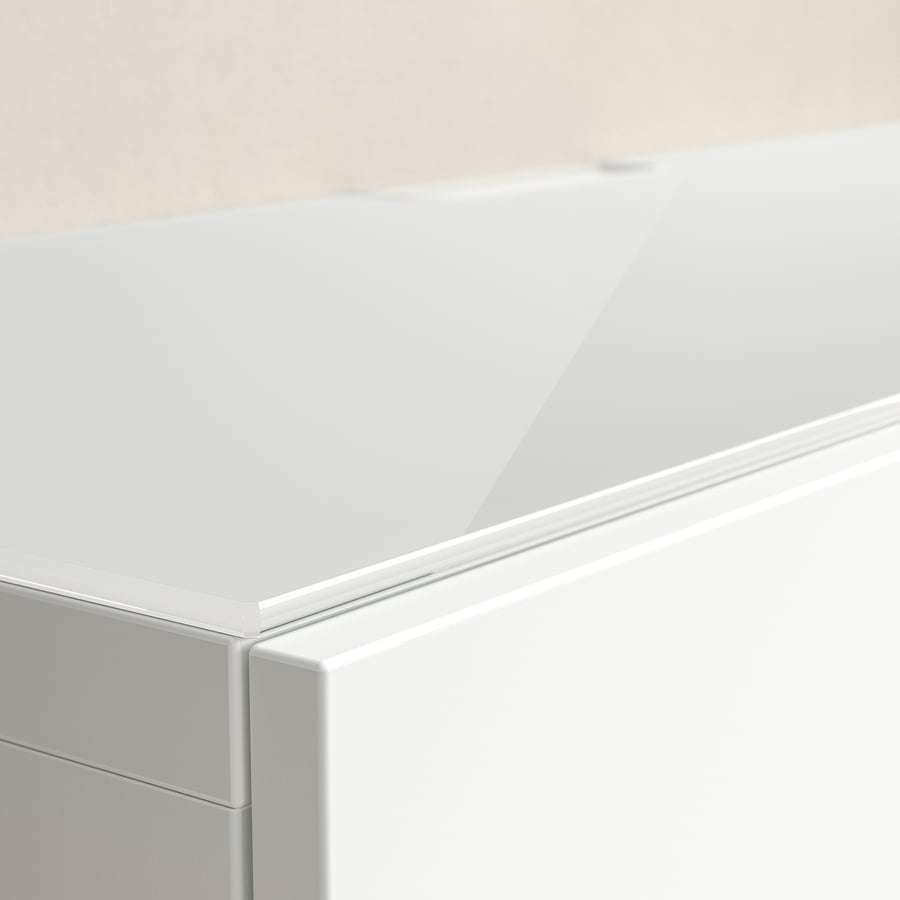 BESTÅ Top panel for TV, glass white, 180x40 cm IKEA