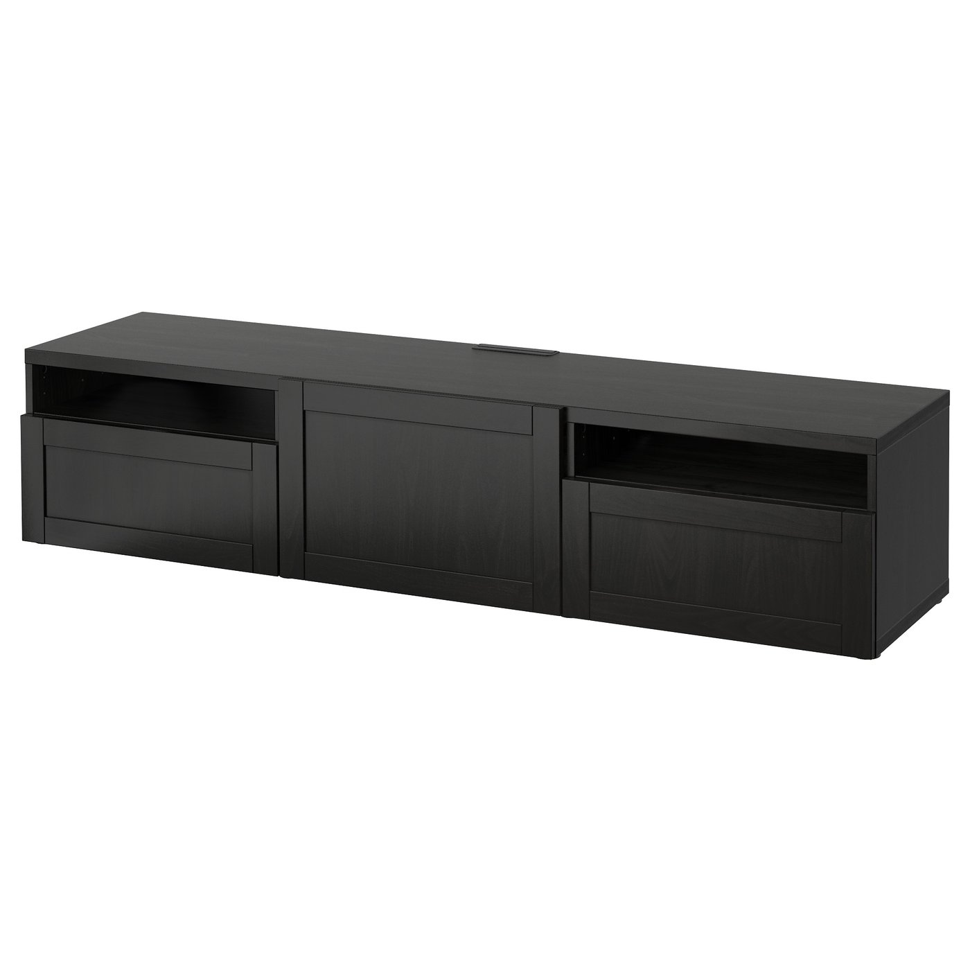 BESTÅ TV bench, black-brown, Hanviken black-brown, 180x42x39 cm. Add to