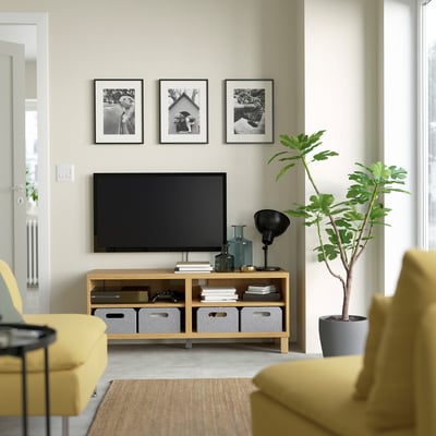 BESTÅ TV bench, oak effect, 120x40x48 cm
