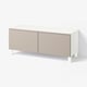 BESTÅ TV bench with doors, white/Hammarsmed/Stubbarp beige, 120x42x48 cm