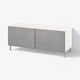 BESTÅ TV bench with doors, white/Kallviken/Ösarp dark grey, 120x42x48 cm