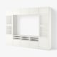 BESTÅ TV storage combination/glass doors, white Smeviken/Ostvik white clear glass, 300x42x231 cm