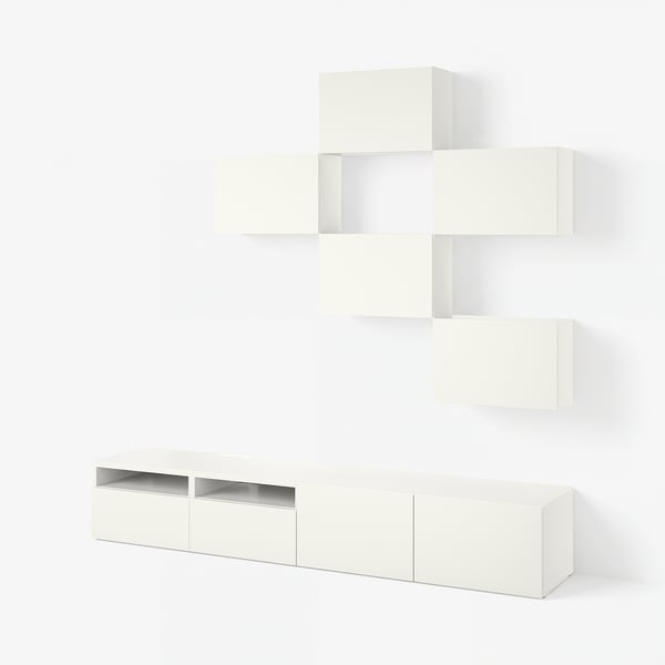 BESTÅ TV storage combination, white/Lappviken, 240x42x230 cm