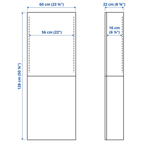 Illustration with measurements for the product: BESTÅ.