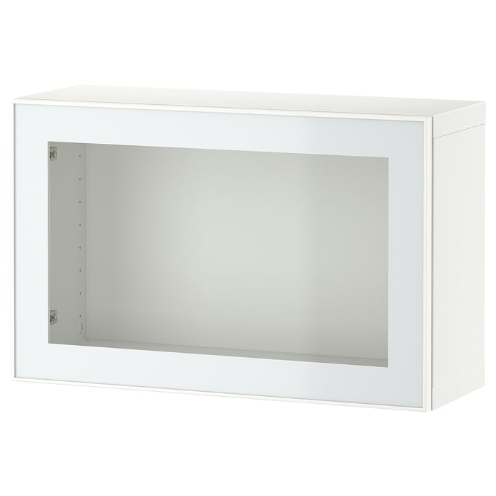 BESTÅ wall mounted white Glassvik/white/light green clear