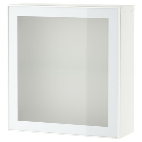 BESTÅ wall mounted white Glassvik/white/light green frosted