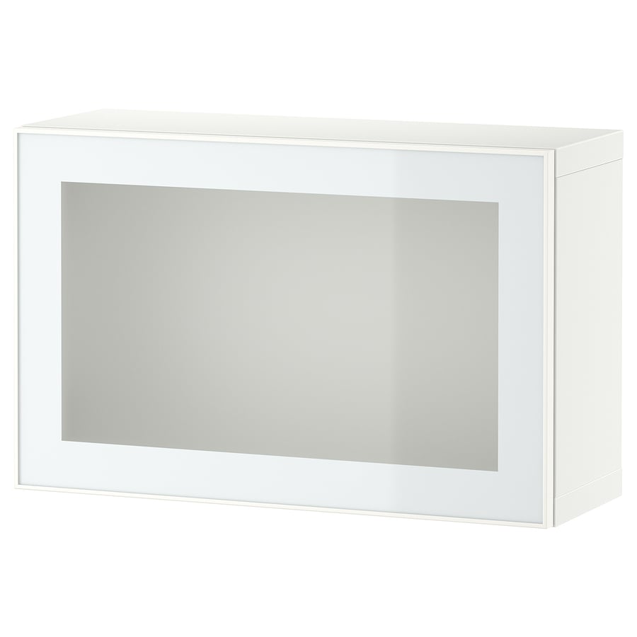 BESTÅ wall mounted white Glassvik/white/light green frosted
