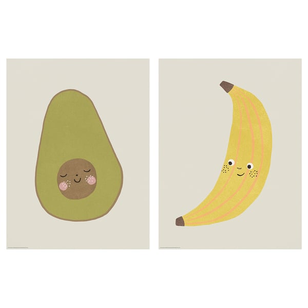 BILD Poster, Avocado and Banana, 30x40 cm