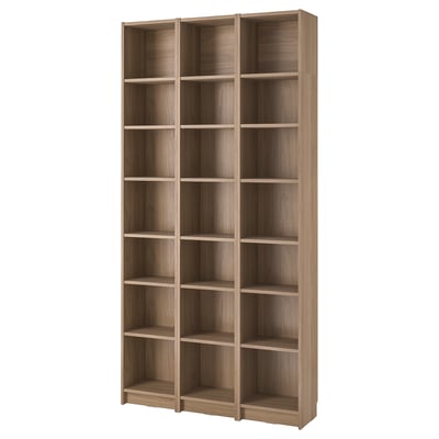 BILLY Bookcase comb with extension units, oak effect, 120x28x237 cm