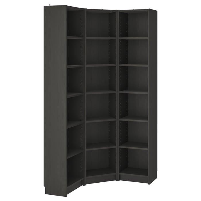 BILLY Bookcase combination/crnr solution, blackbrown, 95/95x28x202 cm IKEA