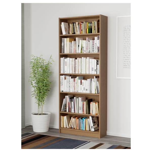 BILLY oak veneer, Bookcase, 80x28x202 cm IKEA