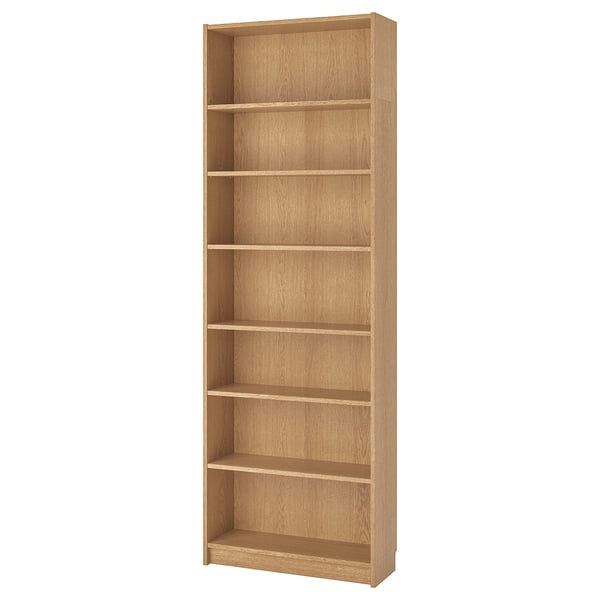 BILLY Bookcase, oak veneer, 80x28x237 cm IKEA
