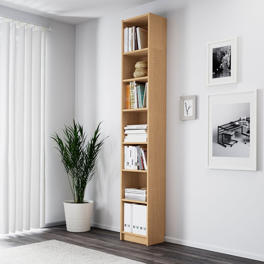 BILLY Bookcase, oak veneer, 40x28x237 cm IKEA