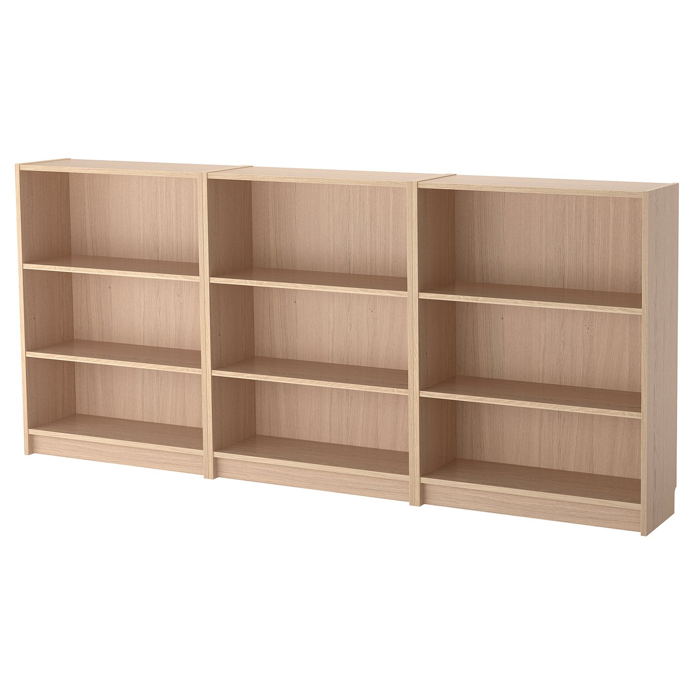 BILLY white stained oak veneer, Bookcase, 240x28x106 cm IKEA