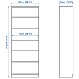 BILLY Bookcase, white, 80x40x202 cm