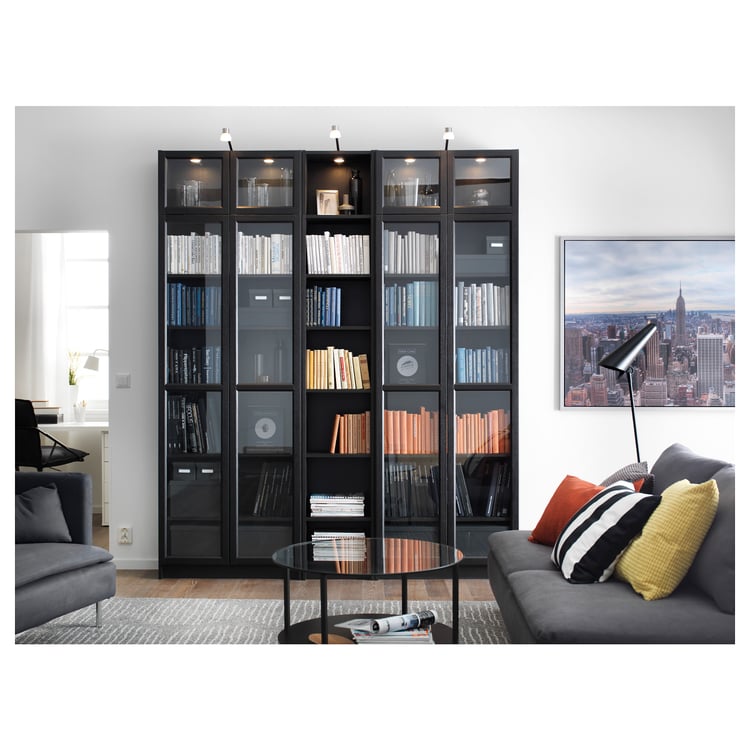 BILLY / OXBERG Bookcase, blackbrown, 200x30x237 cm IKEA