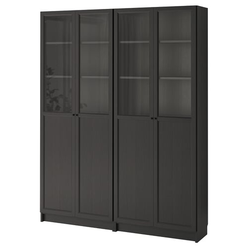 BILLY / OXBERG Bookcase, blackbrown, 160x30x202 cm IKEA