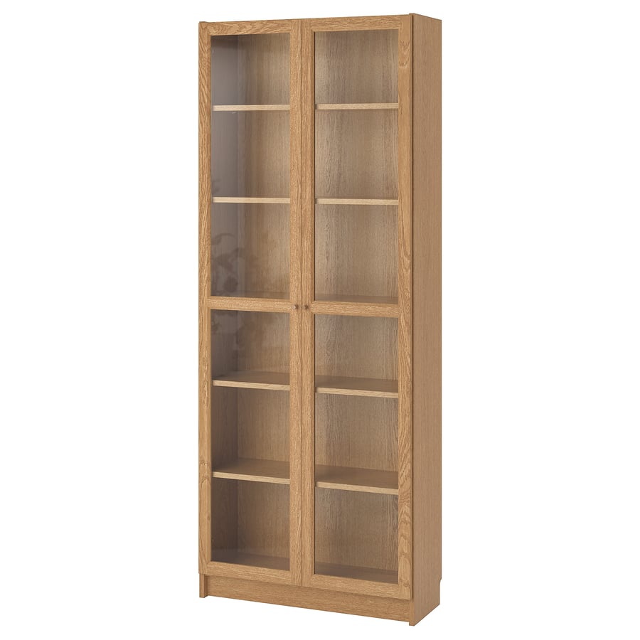 BILLY / OXBERG oak veneer oak, Bookcase, 80x30x202 cm IKEA